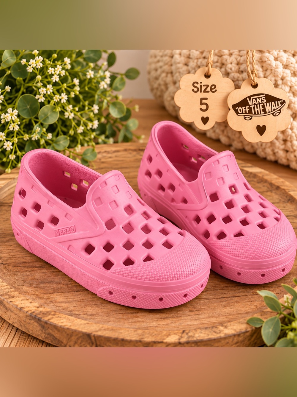 Vans Pink Slip-On Shoes | Size 5 💗